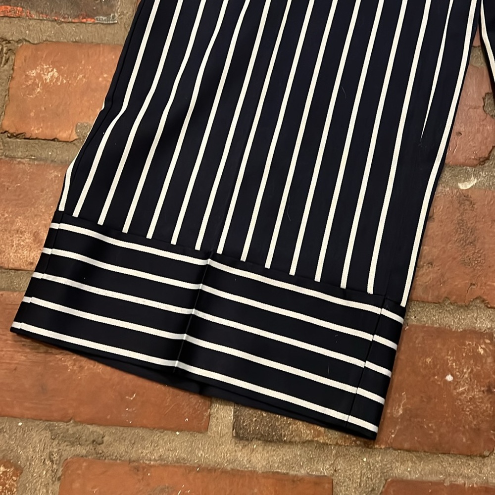 Banana Republic Blake Blue and White Striped Cropped Pants Womens size 10 - Picture 6 of 10